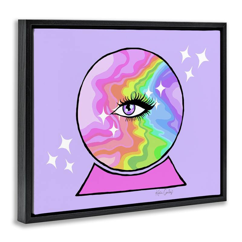Stupell Mystical Crystal Ball Eye Framed Floater Canvas Wall Art Design By Katie Conley
