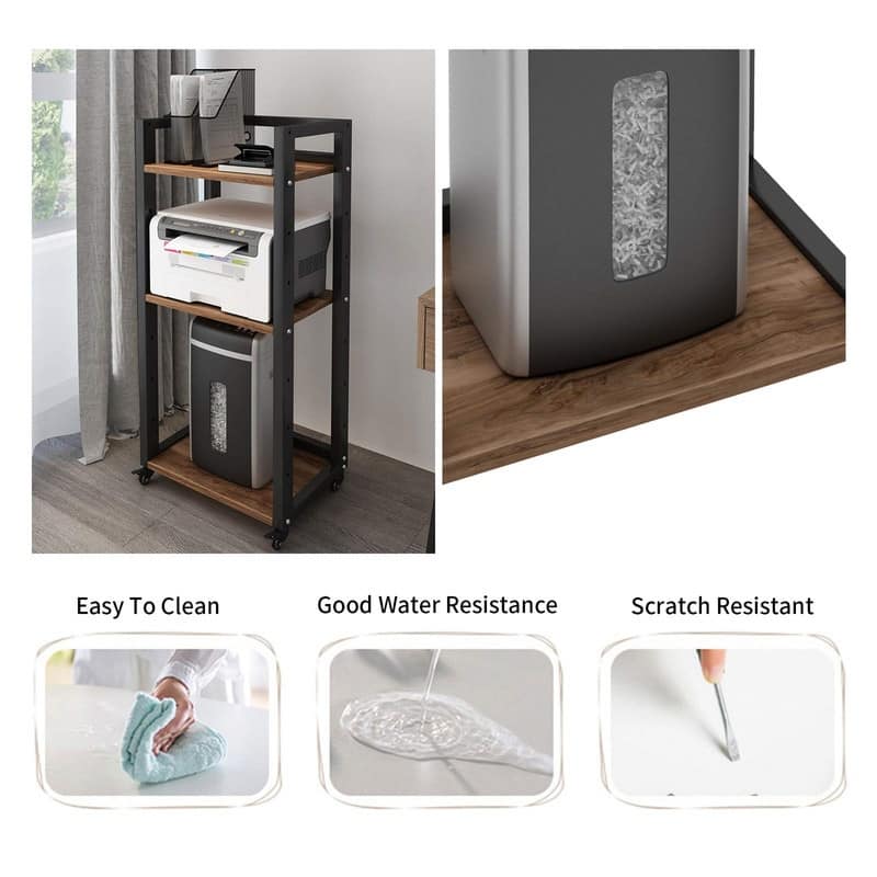 3-Tier Movable Printer Stand - 20.8 x 13.8 x 40