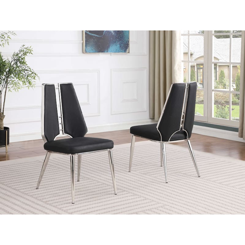 Somette Contemporary Side Chair - 2 Per Box - Black