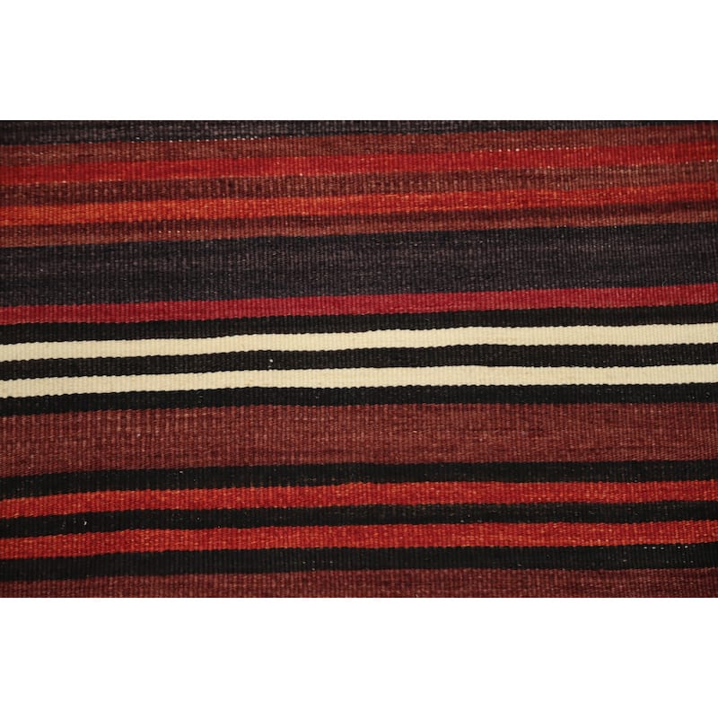 Hand Woven Oriental 100% Wool Carpet Southwestern Geometric Oranges & Rust Kilim Area Rug - 11' 6'' X 5' 0''