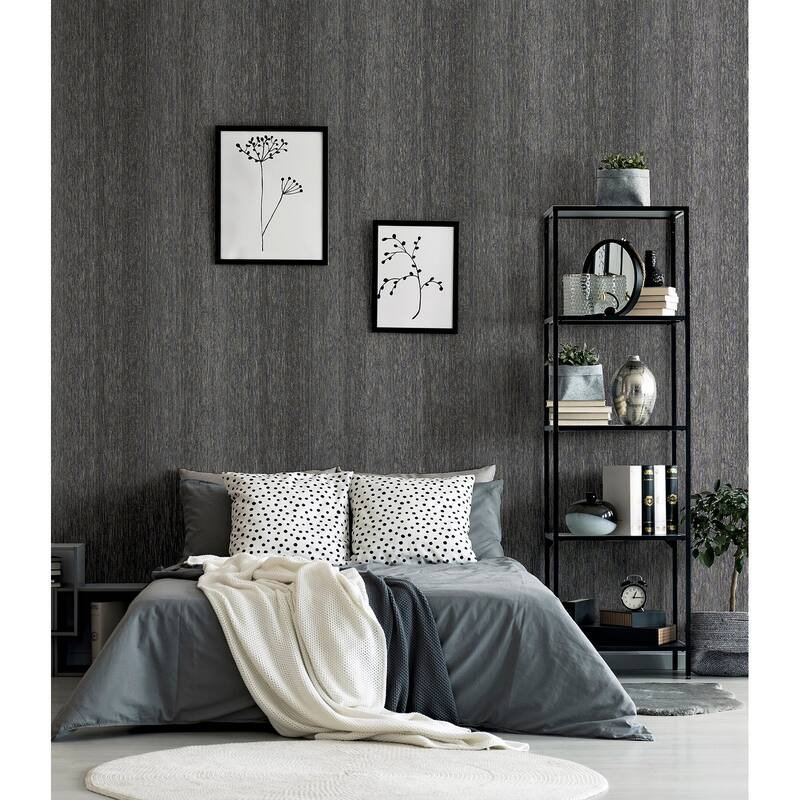 Arthouse Ephraim Charcoal Radiance Plain Wallpaper