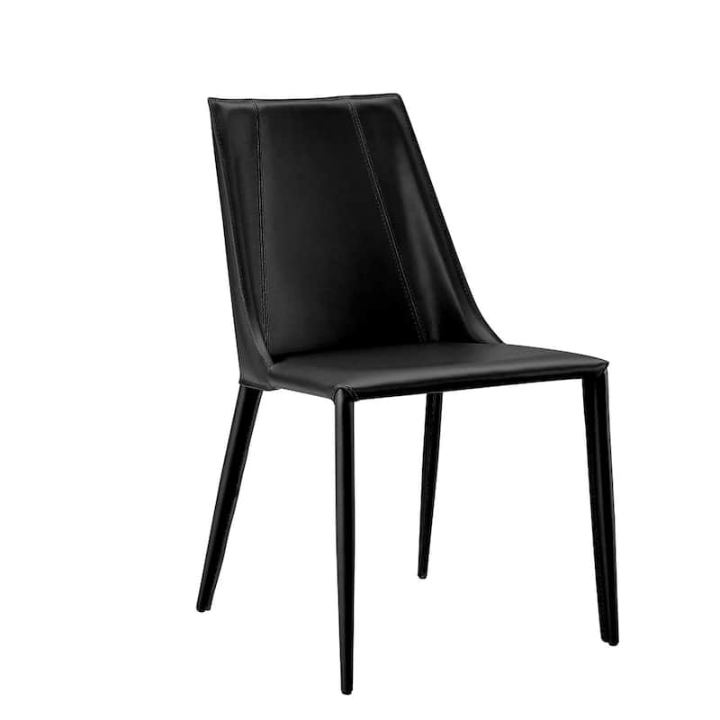 Upholstered Leather Dining Chair with Steel Frame for Modern Dining Room - 19.89” x 23.63” x 33.86”