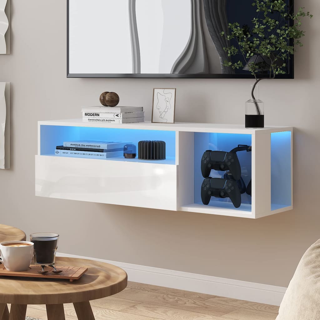 TV Gaming Console with Hidden Storage Cabinet