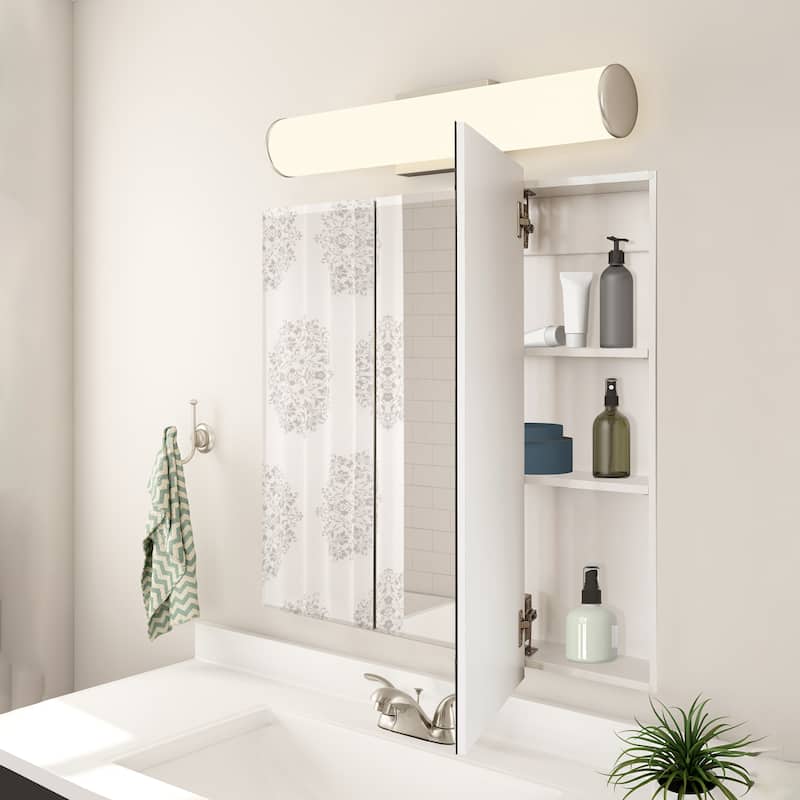 Design House Cyprus Recessed Mount Bathroom Medicine Cabinet Mirror - 36 x 30