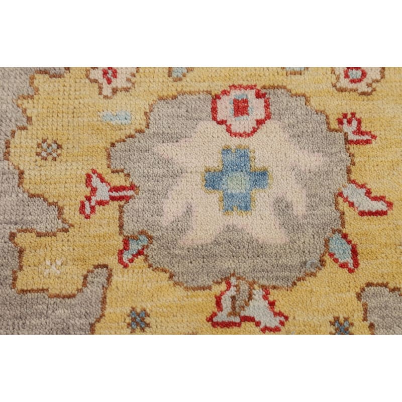 All-Over Floral Oushak Oriental Area Rug Hand-Knotted Wool Carpet - 8'8" X 11'7"
