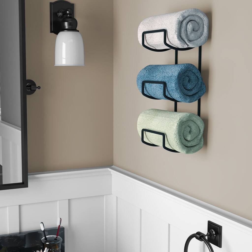 Wallniture Moduwine Wall Mount Towel Rack for Bathroom Wall Decor, 3 Sectional
