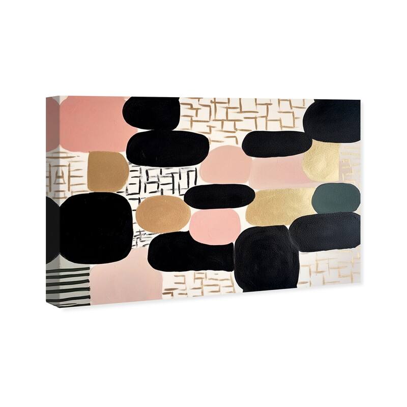 Wynwood Studio Canvas Abstract Capsule Abstract Black and Light Pink Glam Wall Art Canvas Print