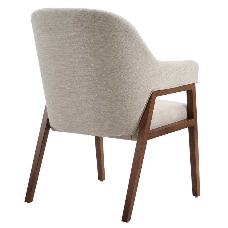 Christopher Knight Home - Modern Upholstered Dining Chair with Armrests and Walnut-Tone Wood