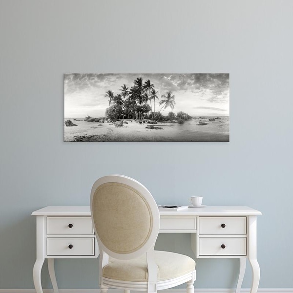 Easy Art Prints Panoramic Image 'Palm trees on beach, Morro De Sao Paulo, Tinhare, Cairu, Bahia, Brazil' Canvas Art