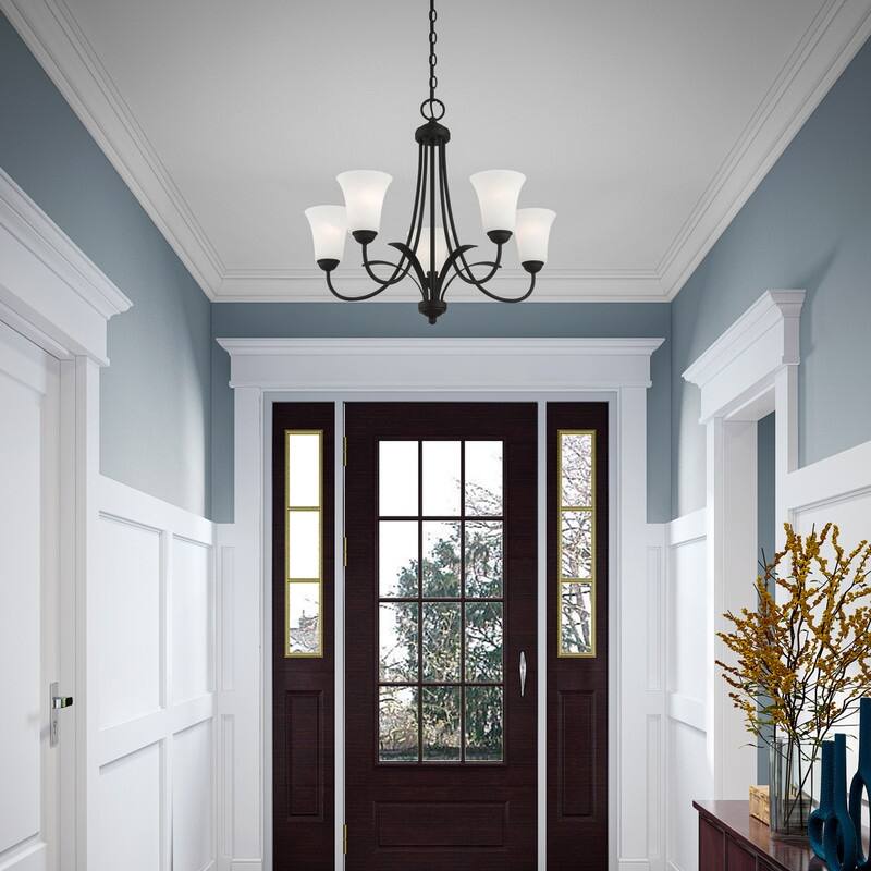 Livex Lighting 5-light Black Chandelier, 6475-04 - 25.5" Dia. x 22" H