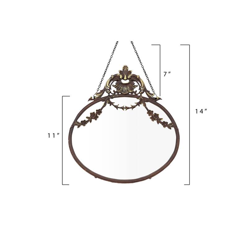 Framed Wall Mirror with Decorative Chain