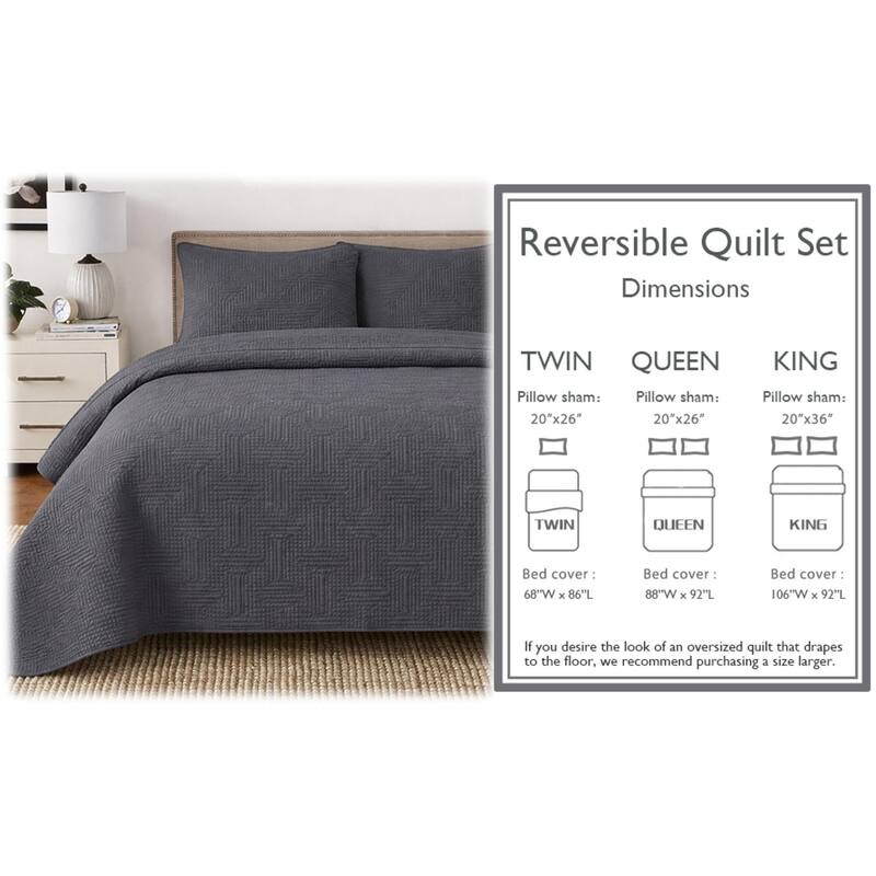 Carson Carrington Skaevinge (White or Gray) Cotton 3-piece Quilt Bedding Set