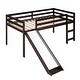 preview thumbnail 10 of 12, Espresso Twin Size Solid Wood Loft Bed with Slide