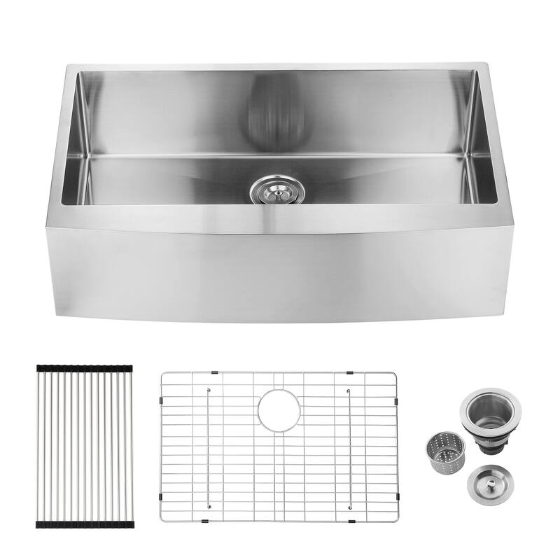 Farmhouse Apron Single Bowl Stainless Steel Kitchen Sink with Workstation