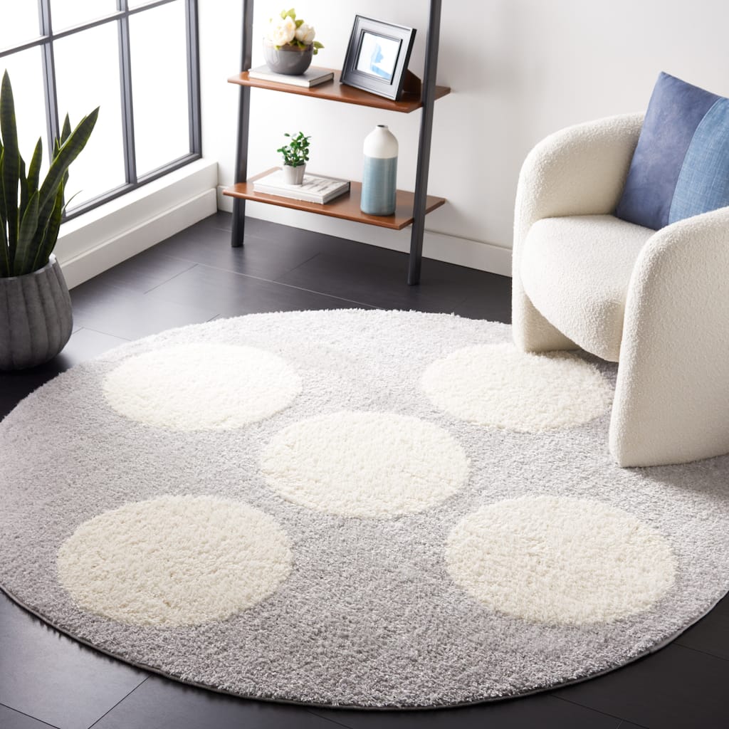 SAFAVIEH Norway Shag Florie Geometric Dot 1.2-inch Thick Rug