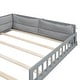 preview thumbnail 24 of 22, Full Size Montessori Floor Bed with Guardrail & Comfortable Pillow, Upholstered Platform Bed Toddler Bed without Slats for Kids