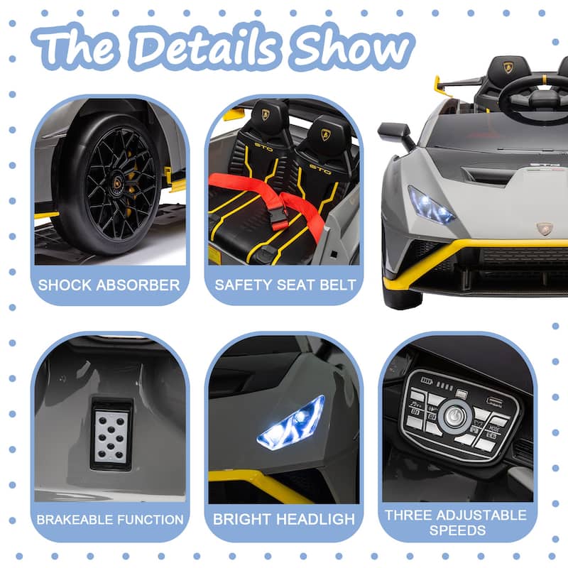 Lamborghini children's electric four-wheel four-wheel drive with remote baby seating toy car