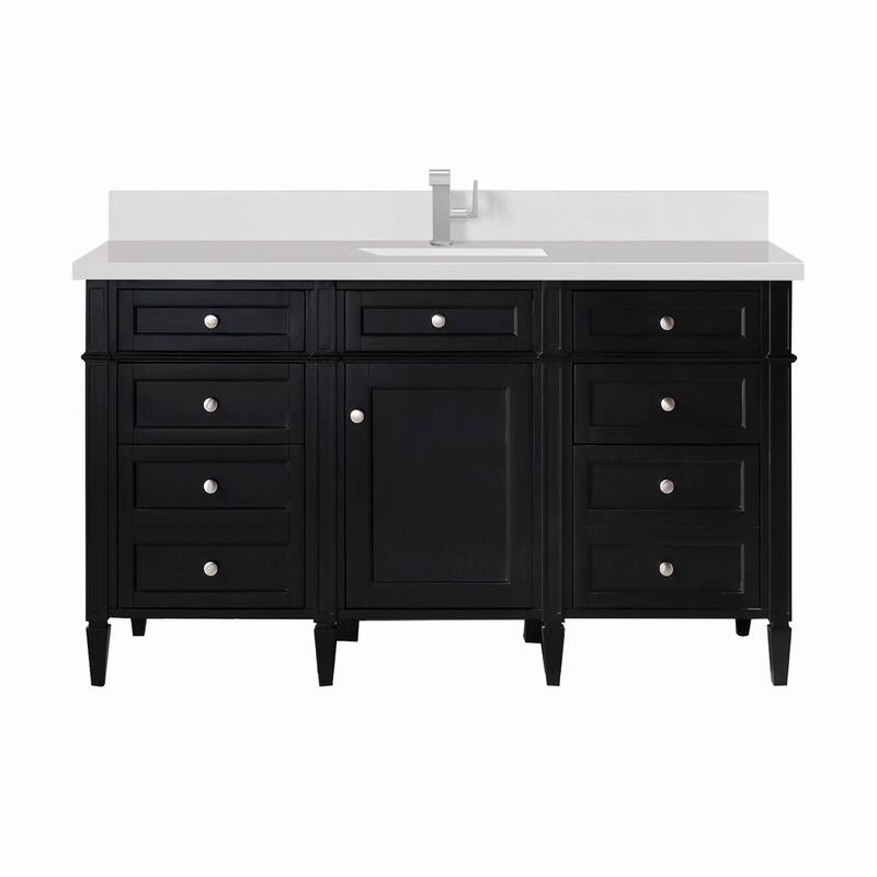 James Martin Vanities 650-V60S-1WZ Brittany 60" Single Basin Poplar - Black Onyx