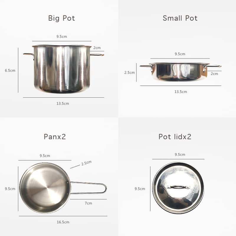 Teamson Kids Little Chef Frankfurt 11-Piece Stainless Steel Play Cooking Set