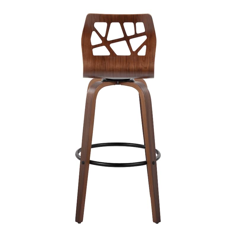 Carson Carrington Sala 30" Fixed-Height Bar Stool with Bent Wood Legs & Round Footrest (Set of 2)