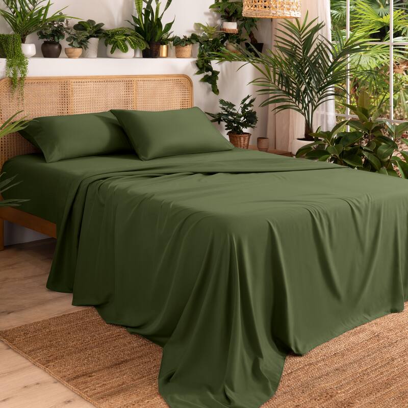 Ivy Union Microfiber Sheet Set - Deep Pocket - Split Head Flex King - Cypress