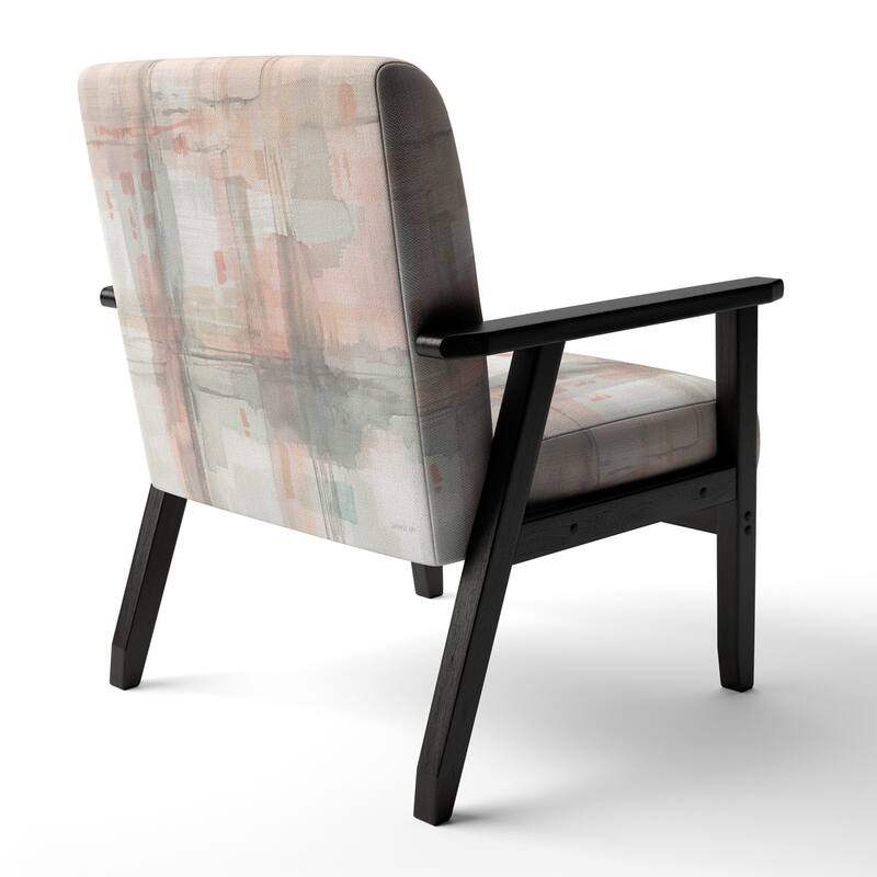 Designart "Intersect II Grey" Upholstered Pink Modern Accent Chair - Arm Chair