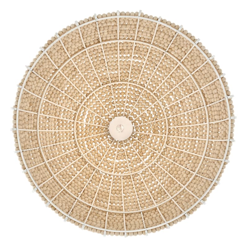 Hinkley Lighting 38464 Dalia 20" Wide Wood Pendant with Beaded Shade