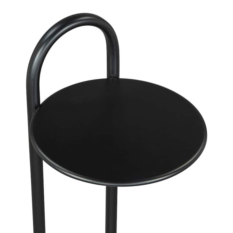 HomeRoots 22" Black And White Iron And Marble Round C Table End Table - 8' X '22' X '8