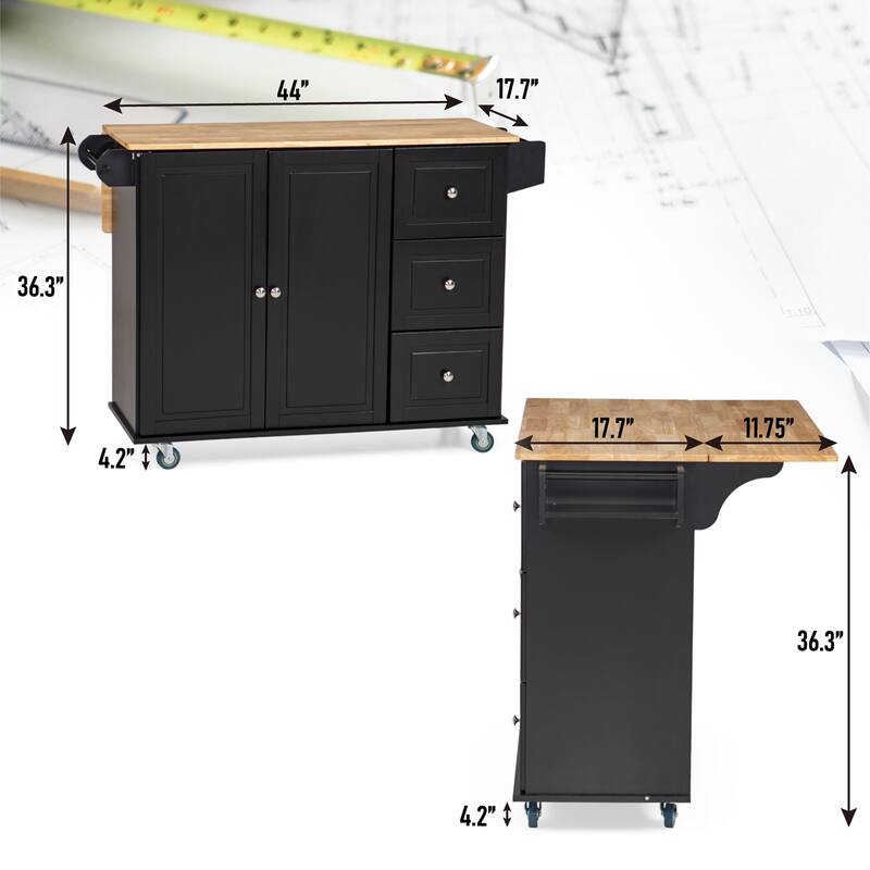 MAISON ARTS Rolling Kitchen Island Cart on Wheels