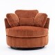 preview thumbnail 1 of 55, Oversized 360 Degreed Swivel Accent Chair Modern Soft Plush Corduroy Round Barrel Chair for Living Room Bedroom with Pillows Orange