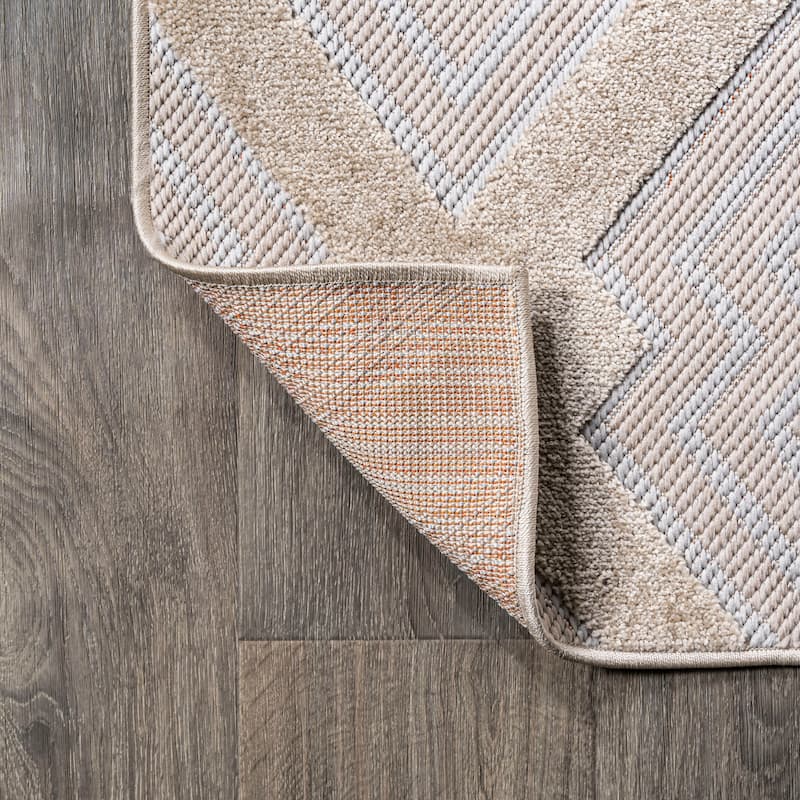 JONATHAN Y Haze High-Low Pile Ogee Trellis Tone-on-Tone Indoor/Outdoor Area Rug