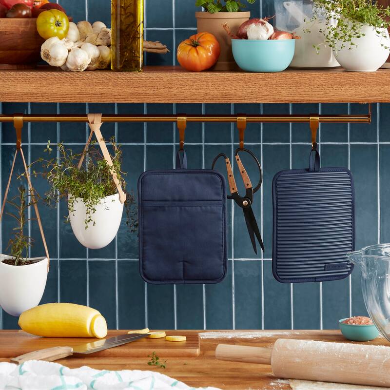 KitchenAid Ribbed Soft Silicone Pot Holder 2-Pack Set, 7"x9"