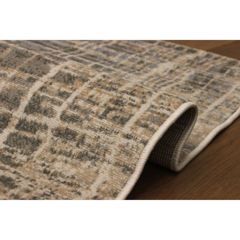 ECARPETGALLERY Machine Woven Lattice Grey Area Rug