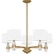preview thumbnail 1 of 5, Kimberly 5-Light Brushed Weathered Brass Chandelier