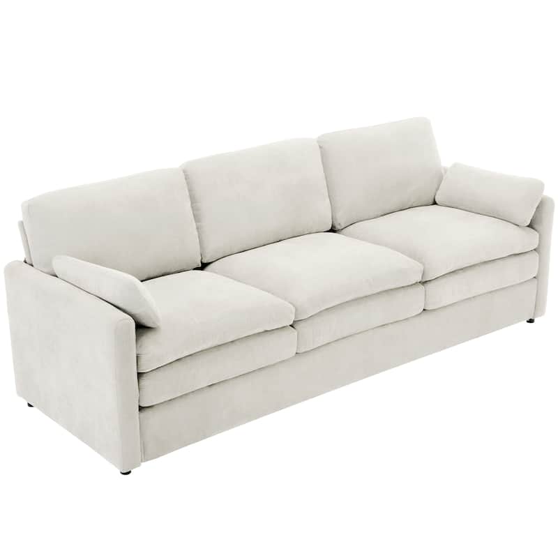 89" Chenille 3-Seater Sofa with Double-Layered Cushions for Living Room