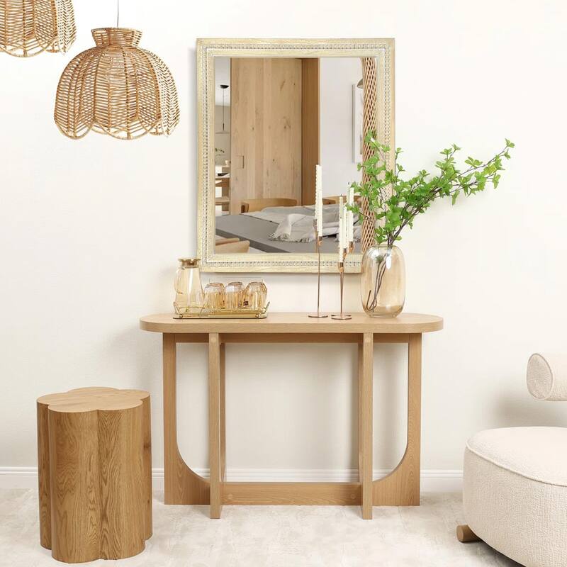 Country-Style Wooden Bead Mirror Enhances Your Home Style - 30X36