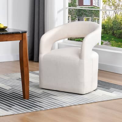 Modern 25" W Open Back Barrel Arm Chair with Caster