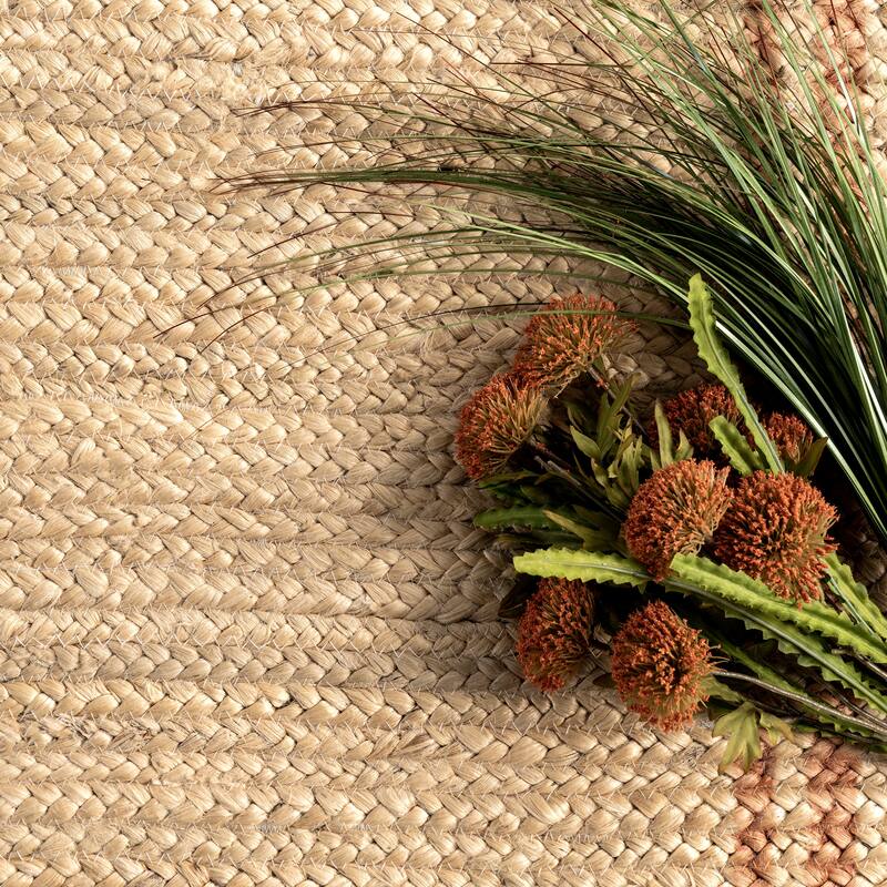 Nuloom Rubi Braided Stripes Jute Area Rug