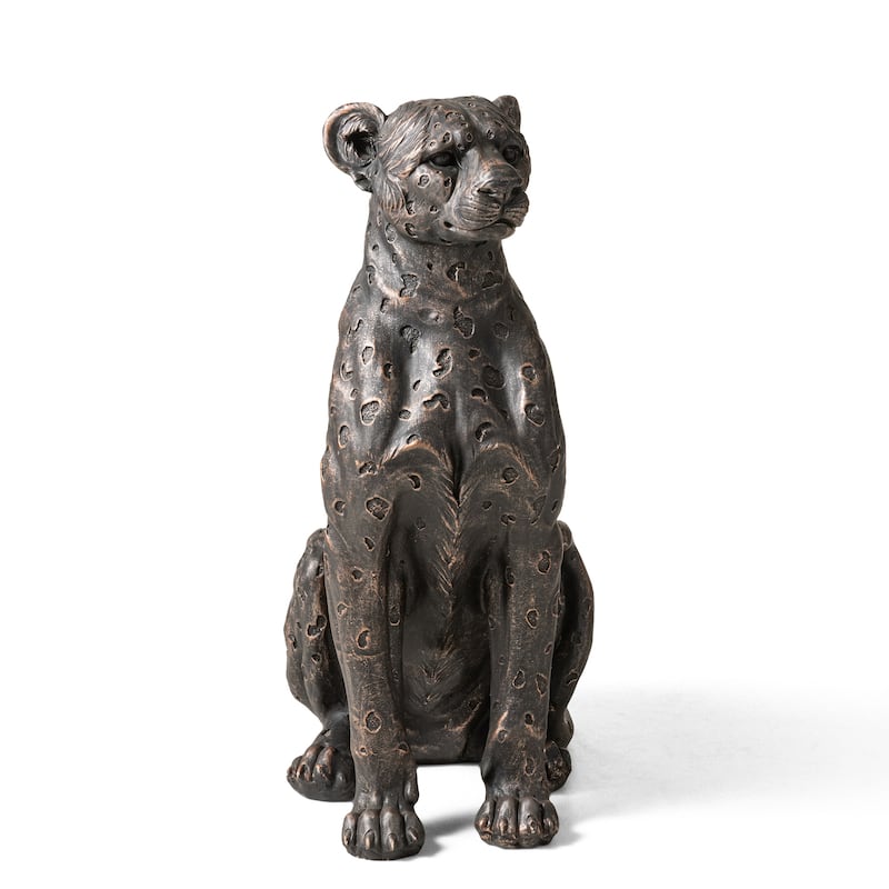 Glitzhome 23.25''H MGO Bronze Leopard Statue