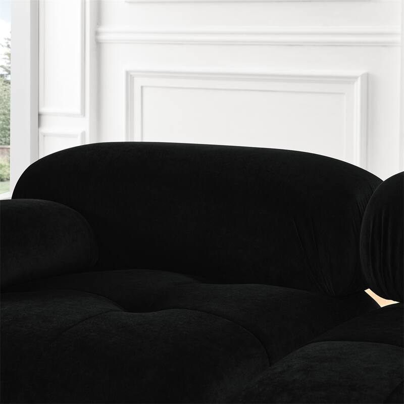 Modular L Shaped Sectional Sofa, Button Tufted Designed with Ottoman
