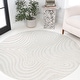 preview thumbnail 11 of 100, JONATHAN Y Nordby Abstract Groovy Striped Area Rug 5' Round - Cream/Ivory