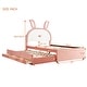 preview thumbnail 25 of 25, Rabbit-Shaped Platform Bed with Embedded LED Lights,Trundle and 3 Drawers