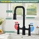 preview thumbnail 4 of 38, WOWOW Double Handle Bridge Kitchen Faucet with Advanced Spray