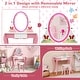 preview thumbnail 7 of 8, Gymax Kids Vanity Table Stool Set Pretend Play Makeup Desk with
