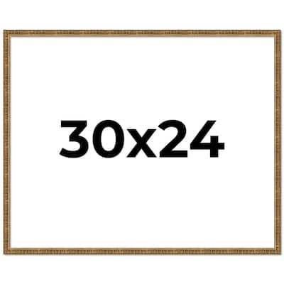 30x24 Frame Black Real Wood Picture Frame Kingsley Gold Distressed Photo Frame with UV Acrylic Foam Board Backing &
