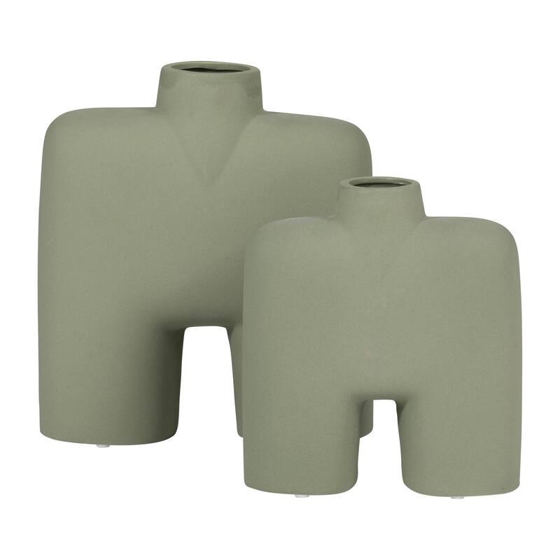 Sagebrook Home Ceramic Square Shape Vase, Square, Solid