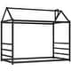 preview thumbnail 8 of 21, House Platform Twin Bed with Roof & Chimney