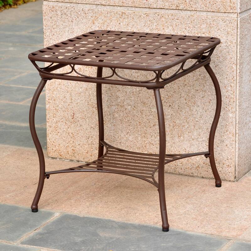 Santa Fe Nailhead 20-inch Side Table - Rustic Brown