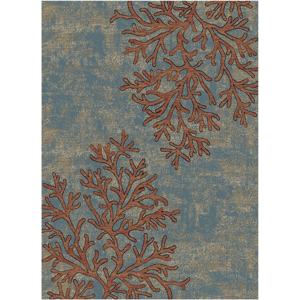 American Destination Coral Springs Blue Coastal Rug