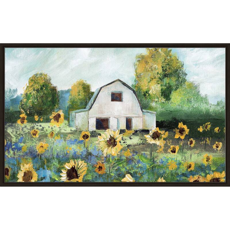 "Sunflower Barn" Print on Floating Canvas